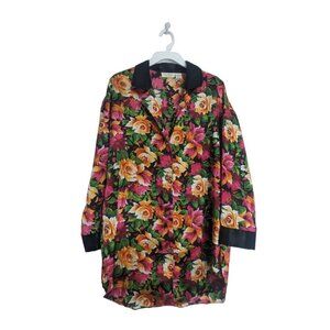 Vintage Victoria's Secret Gold Label Satin Sleep Button Up Night Shirt Size P/S